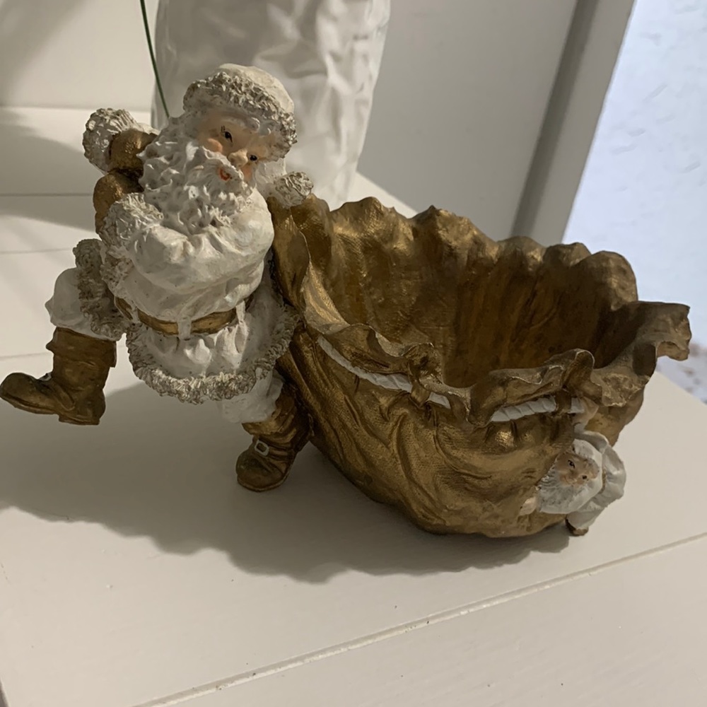 Vintage Santa Claus with Sack Candy Dish
